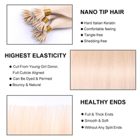 Extensions de cheveux Remy de couleur personnalisée au prix d'usine, cheveux russes en orange et gingembre, pointe nano, disponibilité en gros