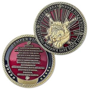 Монета-сувенир на заказ с толщиной 3 мм, никелированная/позолоченная, с индивидуальным логотипом, разноцветной эмалью и бархатной коробкой - Product Image 6