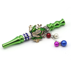Deluxe Rhinestone Butterfly Hookah Mouthpiece Metal Shisha Mouth Tip Portable Lanyard Personal Hygiene Accessories - Product Image 2