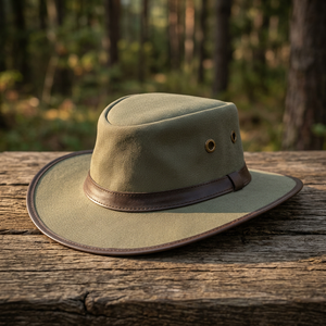 Chapeau Safari Homme Imperméable en Toile à Large Bord avec Bande en Cuir Protection Solaire Confortable pour Activités de Plein Air, Décontracté, Aventure, Voyage, Randonnée OEM - Product Image 2