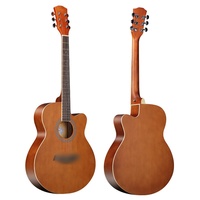 Gitar Akustik Folk 40 Inch Kayu Basswood Solid dengan Leher Catalpa dan Fretboard Serat Karbon 6 Senar untuk Pecinta Musik