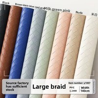 Tissu en cuir PVC 1,2 mm à grands carreaux, motif floral gaufré, épais, vente en gros, pour meubles et boîtes de rangement domestiques Y1007