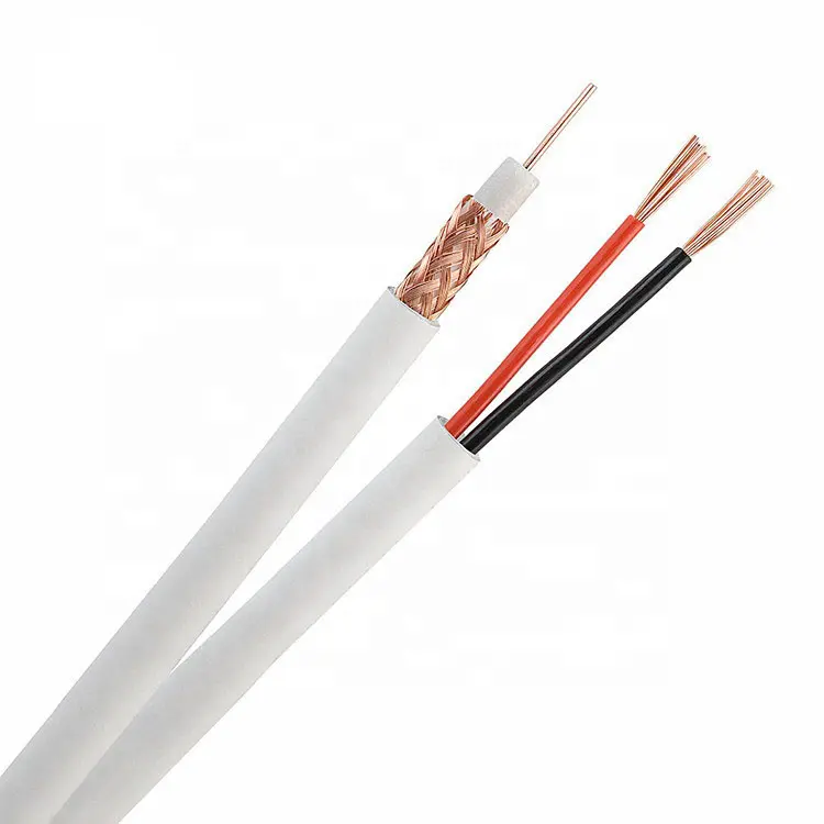 Câble coaxial Rg59 Rg6 avec câble d'alimentation à 2 conducteurs Rg58 RG11 Rg6 coaxial avec alimentation Rg6 Rg59 câble coaxial avec alimentation