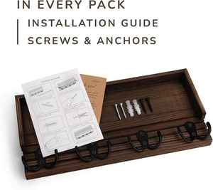 Ahşap duvar posta tutucu anahtar kanca anahtar organizatör raf depolama koridor mutfak çiftlik dekor içerir sabit raf - Product Image 5