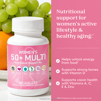 Vente en gros de comprimés multivitaminés pour femmes de 50 ans et plus avec calcium et vitamine D pour la vitalité quotidienne et la formule d'équilibre systémique