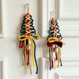 Nouveauté : Ornement de Noël fait main à suspendre, en corde de coton, DIY, clochette de porte, pendentifs muraux, décorations de fête - Product Image 1