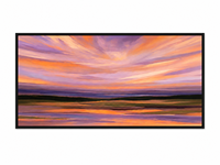 Peinture à l'huile sur toile panoramique abstraite surdimensionnée personnalisée, paysage de coucher de soleil, ciel orange et violet, art mural pour hôtel, salon, décoration de la maison