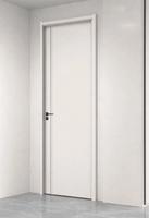 Portes intérieures en bois massif MDF avec placage en mélamine couleur noyer moderne, isolation phonique pour chambre et école