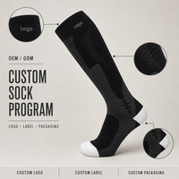 Chaussettes de compression hautes pour la course à pied, le cyclisme et le fitness avec motif personnalisé