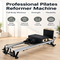 Appareil de Pilates Reformer Commercial pour Entraînement Physique avec Système de Cordes Fluides et Barre de Pieds Réglable pour Studio