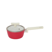 Ensemble d'ustensiles de cuisine en aluminium avec revêtement céramique antiadhésif rouge, compatible induction, pour une cuisine saine au quotidien, vente en gros, logo personnalisé