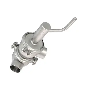 Manual Stainless Steel Weld Sanitary 3 Way Divert Seat Valve