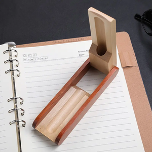 Eco terukir Logo tampilan mewah kotak pena kayu set dua warna kayu Maple kotak pena promosi hadiah kotak kemasan kayu untuk pena - Product Image 1