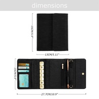 Yihe Etsy Ins TK A7 terlaris 10-warna cincin kulit Saffiano Epi pengatur dompet Binder untuk organisasi penganggaran uang