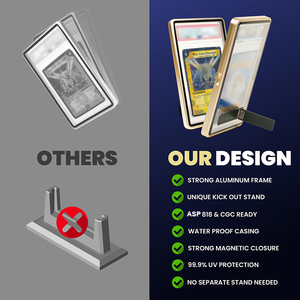 Bảo Vệ UV Có Thể Gập Lại Đứng 35pt 2-Trong-1 Kim Loại Từ Tính Xếp Hạng Thẻ Giao Dịch Hiển Thị Tấm Mags Bumper Trường Hợp Cho PS A/C GC Tấm - Product Image 4