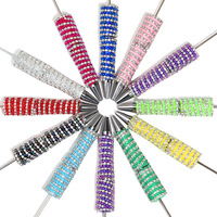 Stylos en résine dégradée avec perles de diamant, design entièrement orné de strass, pour bricolage, artisanat, chaîne à griffes, autocollant, stylos à perles de strass, vente en gros