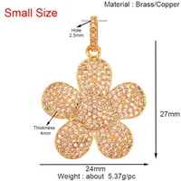 Luxe Classiques Trèfle Feuille Soleil Fleur Zircon Focal Charme Pendentif, Réel 18K Plaqué Or Bijoux Résultats Accessoires Fournitures S01