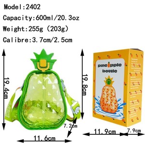 Linda Botella de Agua de Plástico con Forma de Piña y Correa para el Hombro, de Alta Estética, para Niños, para Deportes al Aire Libre - Product Image 4