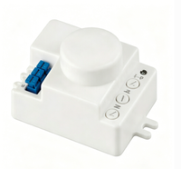 Détecteur de mouvement radar micro-ondes à effet Doppler 5,8 GHz à montage en surface, 360 degrés, avec interrupteur lumineux et paramètres réglables, portée de détection 1-8 m