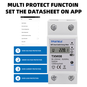 Medidor de Energía Inteligente WIFI Tuya 60A para Riel DIN, Temporizador, Monitor de Energía, Medidor de kWh, Vatímetro, 110V 220V, Compatible con Smart Life, Alexa, <span class=keywords><strong>Google</strong></span> Home, Alice - Product Image 2