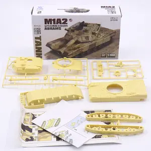 4D DIY 탱크 모델 위장 플라스틱 싸움 전쟁 어린이 장난감 차량 시뮬레이션 탱크 모델 주요 전투 탱크 군사 육군 벽돌 세트