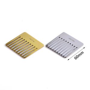 Luxury Unique Design Metal Gold Silver Color Double Side Rhombus Shape Brush Rolling Type <b>Compact</b> <b>Mirror</b> - Product Image 2