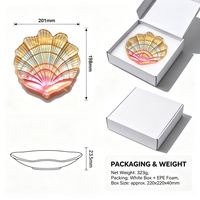 Plateau en verre irisé de 201 mm, plateau à bijoux, plateau de vanité sans plomb pour la décoration de la salle de bain, logo personnalisé, OEM, vente en gros, usine