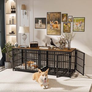 Heavy-duty <b>dog</b> <b>cage</b> furniture, customizable universal pet side table, kennel with three doors, detachable tray, puppy - Product Image 4