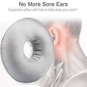 Oreille Trou Piercing Oreillers Donut Oreiller pour Oreille Douleur Côté Dormir <span class=keywords><strong>Cou</strong></span> Tête Pression Soulagement Des Douleurs Casque Voyage Protecteur - Product Image 2