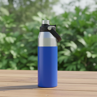 Frasco Bouteille d'eau à double paroi en acier inoxydable Tasse en métal Tumbler Termo Promotion de fiole à vide isolée avec manchon en liège 1000ML