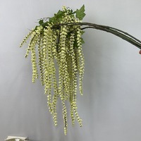 KW-P013 Fleurs artificielles suspendues en amarante verte en mousse à longues tiges, très vendues