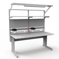 Banc de travail modulaire ESD Detall pour ligne d'assemblage SMT, utilisation en entrepôt, table antistatique avec composants moteur pour la fabrication de circuits imprimés