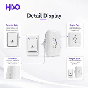 No Battery Push Button 433.92MHz 150m Long Range 0.25W Standby <strong>UK</strong> US EU Standard Plug Wall Mount Door Chime Wireless Doorbell - Product Image 2