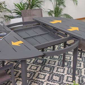 <span class=keywords><strong>Table</strong></span> à manger <span class=keywords><strong>ronde</strong></span> en aluminium pour extérieur Offre Spéciale extension imperméable résistante à la rouille <span class=keywords><strong>table</strong></span> à manger et chaises d'extérieur - Product Image 3