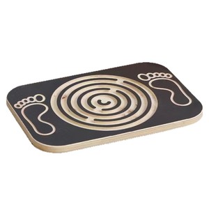 Planche d'équilibre en bois avec design de trace de pas pour le yoga et le Pilates, utilisation en intérieur, surface antidérapante 30x20cm - Product Image 5