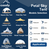Tente de luxe imperméable pour l'extérieur, tente de glamping, tente de réception, tente dôme, tente dôme Coody Petal