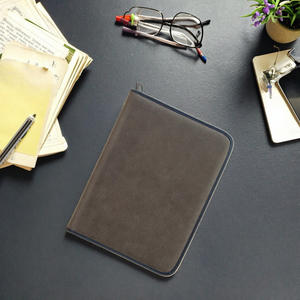 Carpeta de archivos con cremallera A4 ejecutiva Carpeta de presentación de cuero PU <span class=keywords><strong>para</strong></span> hombres y mujeres - Product Image 4