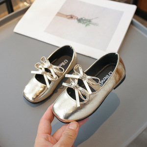 Nuove Ballerine Primaverili e Autunnali in Stile Coreano per Ragazze, Punta Quadrata con Doppio Fiocco, Scarpe per Bambini Morbide e Comode - Product Image 3