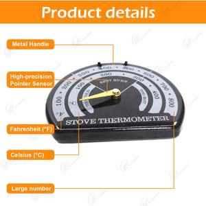 薪ストーブ暖炉用マグネット表面ダイヤル温度計薪ストーブパイプのバイメタル温度測定 - Product Image 3