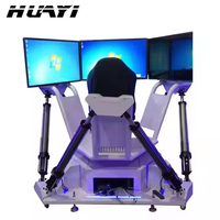 Plataforma de Movimiento de 6 Grados de Libertad con 3 Pantallas Interiores, Simulador de Realidad Virtual, Máquina de Juegos de Carreras de Coches, Metal, Entretenimiento, Educativo, Comercial