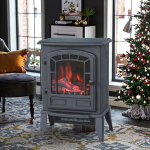 2000W Freestanding Electric Fireplace Heater Realistic Flame Effect Adjustable Thermostat Overheat Protection Remote Control - Product Image 3