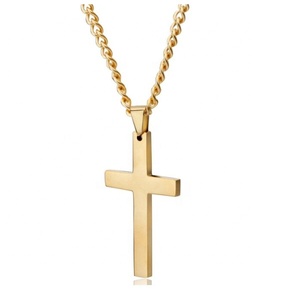 <span class=keywords><strong>Collier</strong></span> Croix Personnalisée Bijoux en Acier Inoxydable Plaqué or Lettre Gravée au Laser Croix Vierge Colliers Pendentifs pour Hommes Femmes - Product Image 3