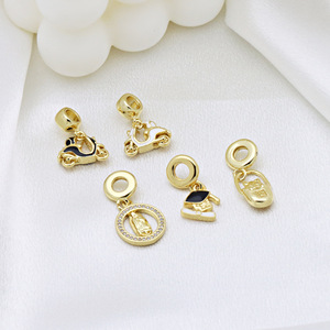 HD870 Bonitos dijes colgantes con diseño de tapa de botella, 'Be Free', <span class=keywords><strong>gato</strong></span> en patinete y Virgen María, y abalorios colgantes para manualidades, accesorios para pulseras de cadena de serpiente para mujer - Product Image 2