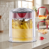 Handmatige roestvrijstalen chipsnijder, frietnijder, aardappelmandoline, fruit- en groentesnijder, mini groentehakker
