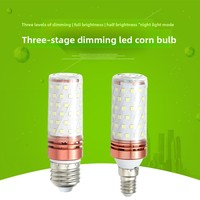 Lampe LED en forme de maïs, douille à vis E27, gradation à trois niveaux, utilisation en jardin, alliage d'aluminium, protection des yeux, sans scintillement, température de couleur 3000K-6500K