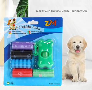 15 pièces/rouleau – Distributeur de sacs à déjections canines en forme d'os, sacs à crottes imprimés pour chiens, support de sacs à déjections pour chiens – Vente en gros - Product Image 1
