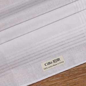 M005 Convient à la broderie Impression Blanc Coton Satin <span class=keywords><strong>Tissu</strong></span> Grande Taille 16 "xx16" Ourlet Cousu Mouchoirs pour Hommes - Product Image 4