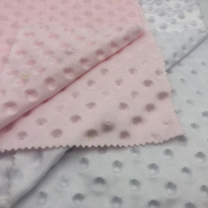 Tissu en jersey de polyester 100% de velours super doux à pois Minky de haute qualité - Product Image 2