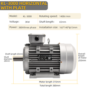 Factory Direct 1500-3000W KL 380V 1400r 180mm Wärme isolierung Dreiphasen-Kurz achsen motor Asynchroner Luft gebläse motor - Product Image 6
