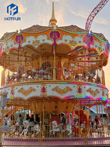 Carrousel à chevaux pour enfants en fibre de verre, double étage, 60 places, personnalisable, pour intérieur/extérieur, centre commercial, directement de l'usine - Product Image 5